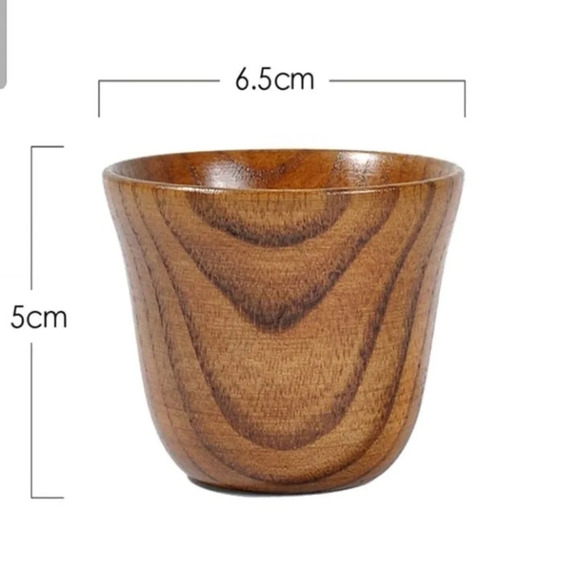 Set of 8 pcs wooden pattern mug coffee,cup,and spoon - Picture 13 of 13